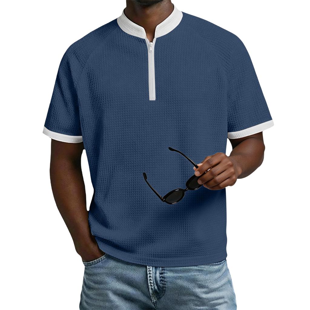 Men's Short-sleeved Shirt With Vertical Collar Colors Casual Sports Men's T-shirt