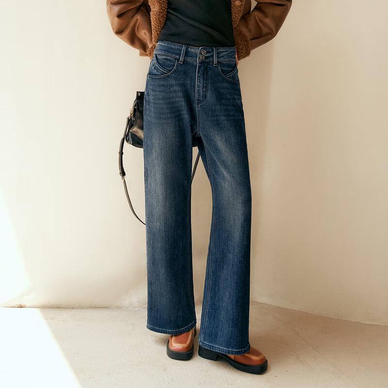 

Olrain Women s 2024 Winter High-Waist Straight-Leg Jeans M