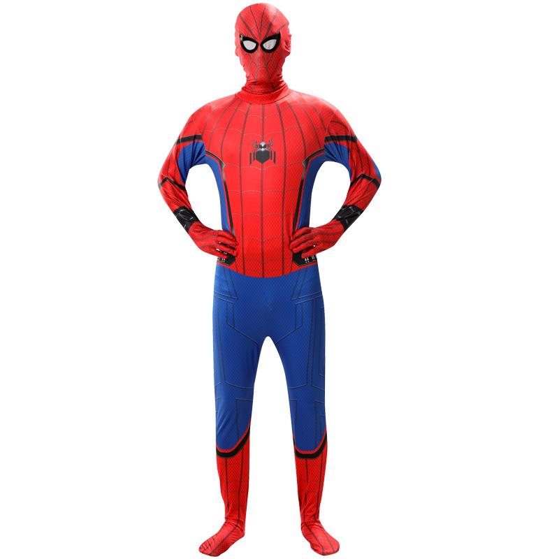 Factory  Halloween Movie Character Costumes Superhero SpiderMan Mask with Headgear Adults Jumpsuit  Milk Silk Fabric