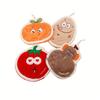 4pcs Cute Cartoon Fruit Vegetable Shaped Hand Towels Set, Super Absorbent Coral Fleece Kitchen Towels, Contemporary Knit Fabric, 800gsm Polyester