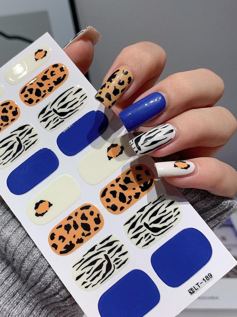 High-Quality Autumn/Winter Leopard & Zebra Print Nail Stickers LT184