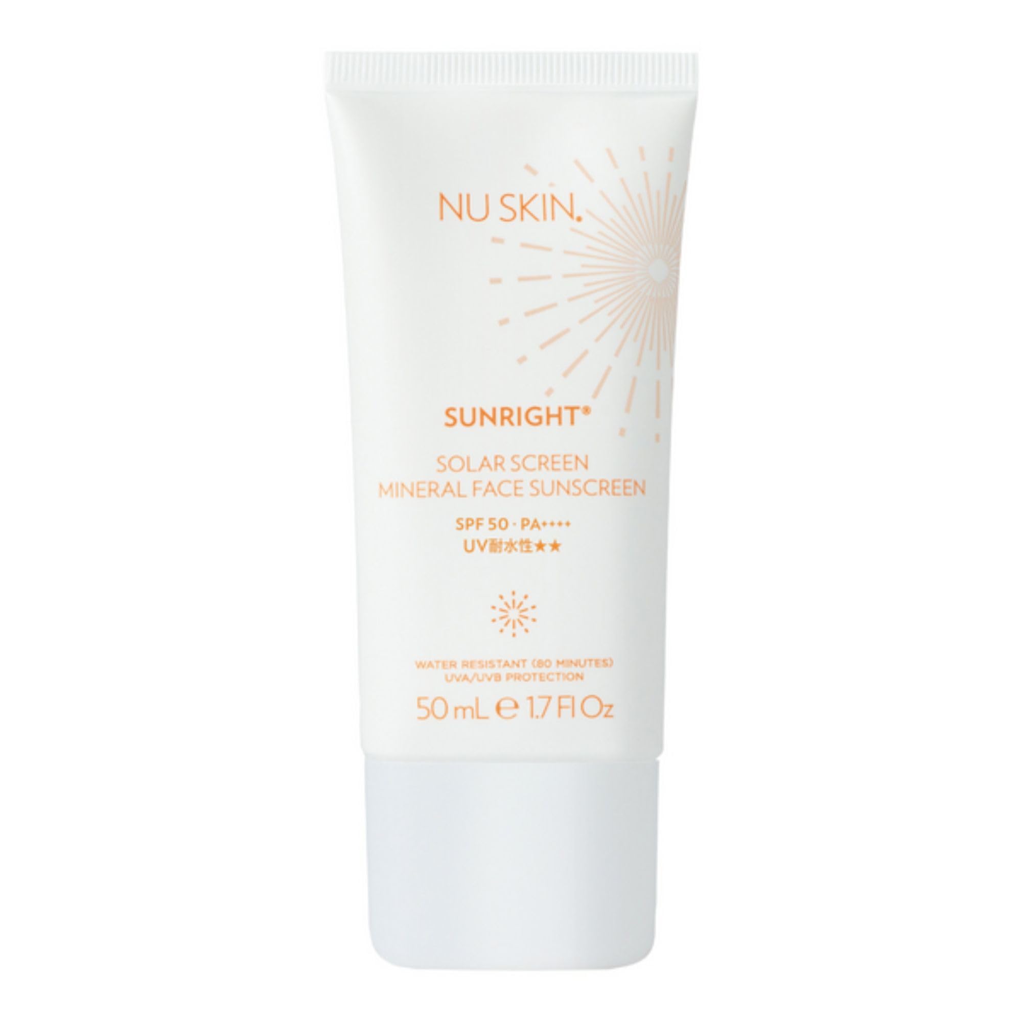 Nu Skin Sunlight Solar Screen Mineral Face Sunscreen Water Sunscreen Formula Absorber Contains UV Scattering Agents Gentle on Skin SPF50 PA++++ UV