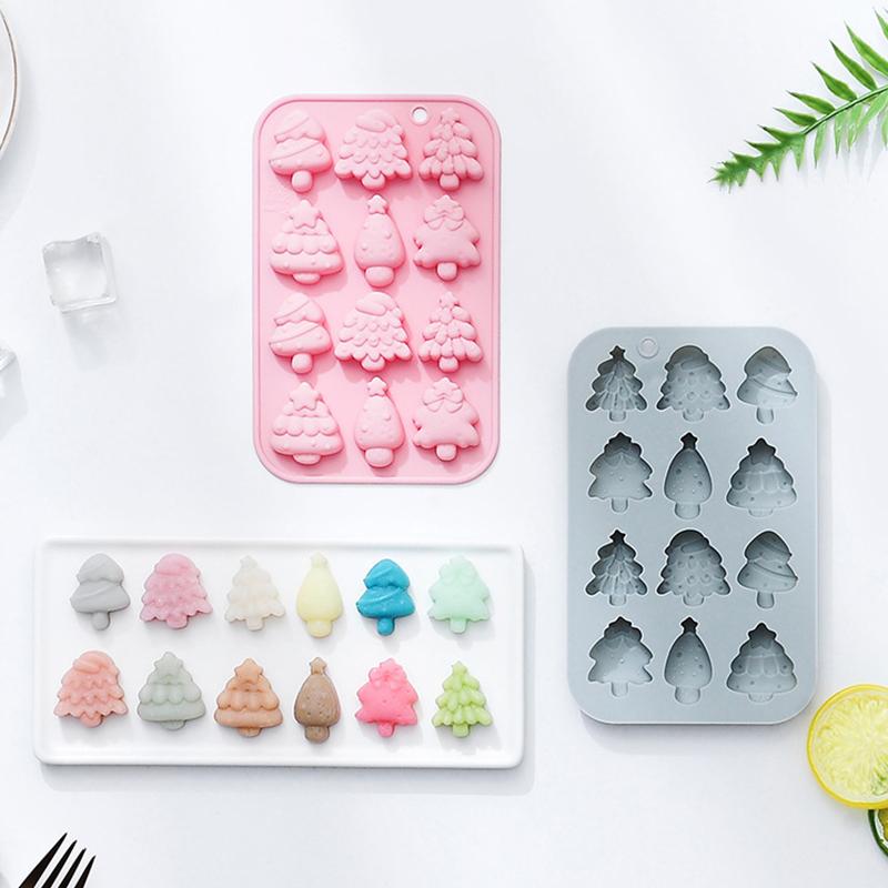 For Chocolate Jello Baking Mold Christmas Silicone Baking Mold, Christmas Tree Holiday Silicone Mold Soap Candy Mold