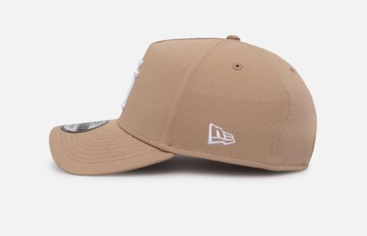 New Era Cap Hat Los Angeles Dodgers Down LA 9FORTY Snapback LA Unisex Free 'Upside Logo' A-Frame Men's (JP, Alphabet, Size, Beige) [Item]