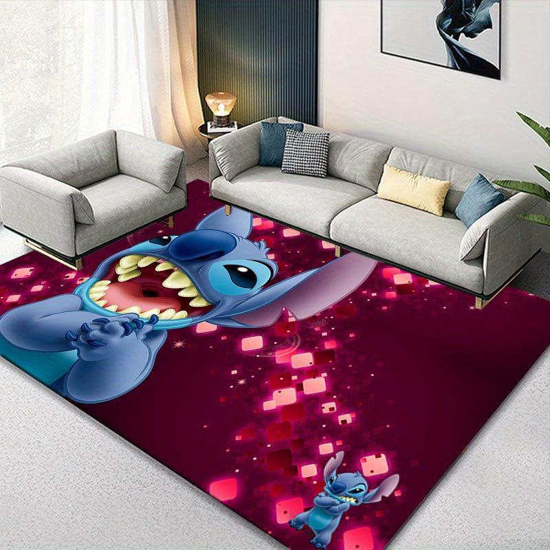 1pc Disney Lilo and Stitch Pattern Carpet Area Rug Non-slip Carpet Hand Washable Floor Mat Suitable For Living Room Bedroom Home Decor