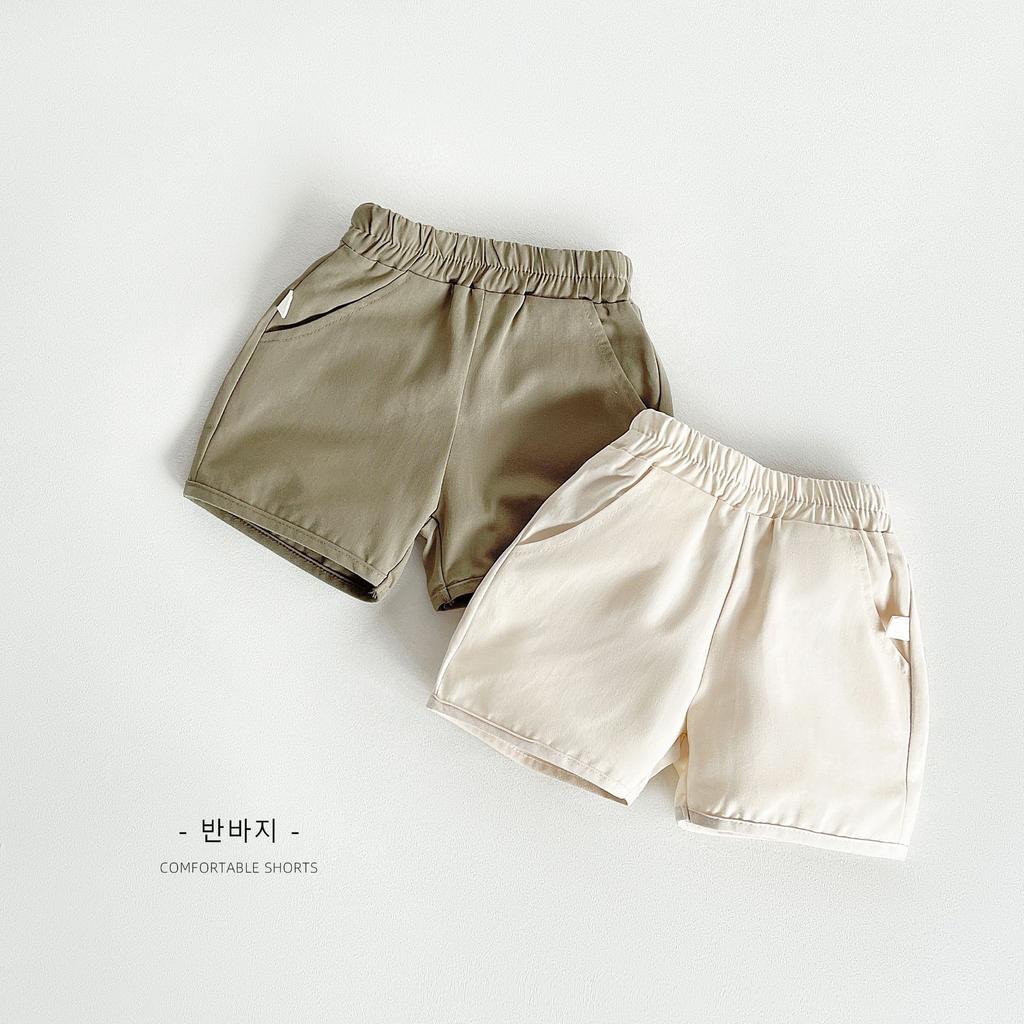 Children's Korean-Style Summer Shorts: Solid-Color, Simple, Mid-Rise Casual Shorts for Babies