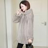 Autumn and Winter Imitation Mink Velvet Fur Coat Korean Version Loose Mink Coat Women's Hooded Mid-length Thickening