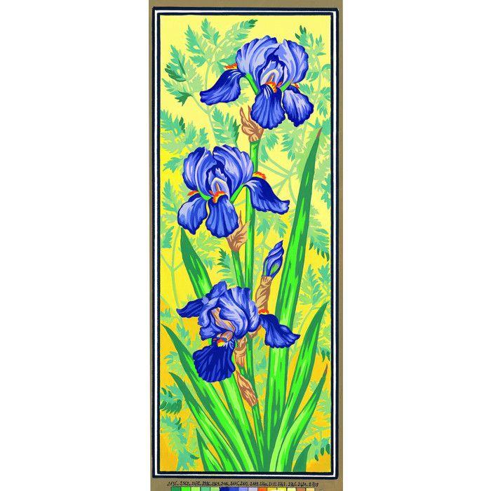 Canevas Pénélope Antique Les iris mauves 25x60cm