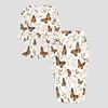 Women Plus Size Round Neck Three Quarter Sleeve Butterfly Printed Peplum Top And Fitted Skirt Two Piece Set