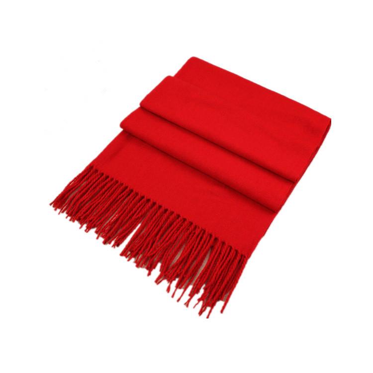 Plus Size Ethnic Style Retro Chinese Red Scarf - Imitation Cashmere Shawl, Solid Color, Autumn/Winter Gift