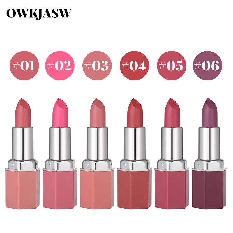 OWKJASW Walker Jessa 6-Color Matte Moisturizing Lipstick