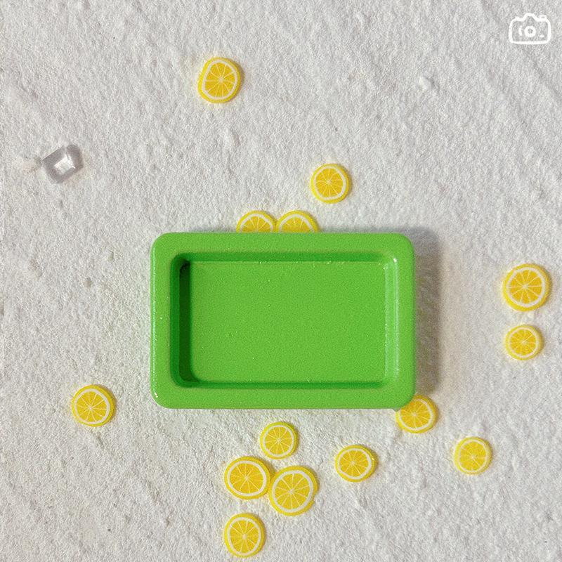 Miniature Dollhouse Food Scene Accessories: 4-Piece Tray and Plates Set (D239)
