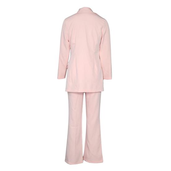 Frauen Anzug Set Plus Größe Sexy Langarm Zweiteilige Revers Knöpfe Büro Dame Blazer Hosen