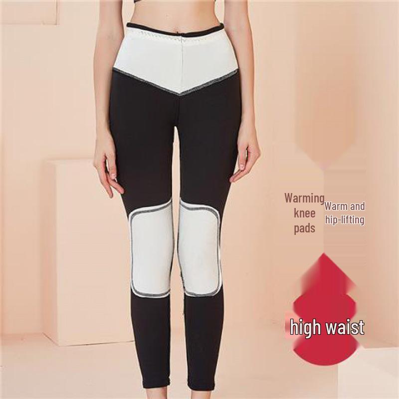 High Waist Thermal Knee-Lined Leggings for Women - Thick, Fleece-Lined, Winter Warmth and Body Shaping.