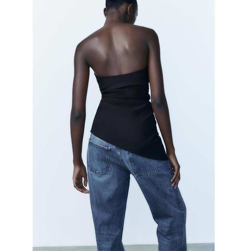 Fall and Winter New Women's Clothing Fashion Wind Ruched Decorative Waist Silm Plaid Asymmetric Tops 5644996