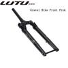 Gravel Magnesium Alloy Off-Road Front Fork 700C Shock Absorbing Air Suspension Conical Bicycle Disc Brake Thru Axle 100 * 12MM