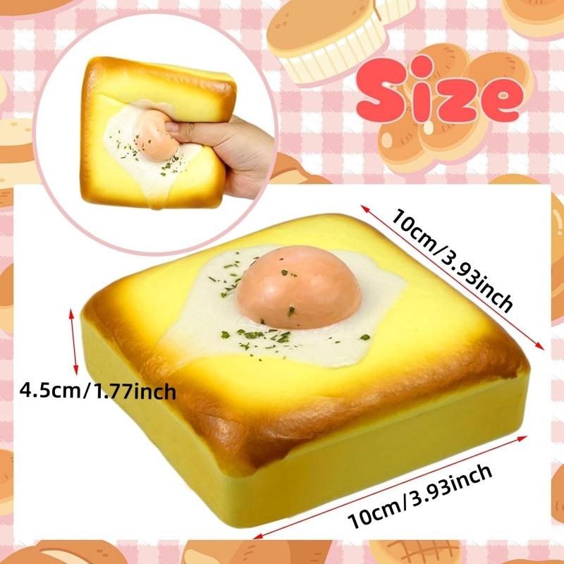 Egg Toast Squishies Super Soft Slow Rising Toy Cute Scented Simulation Food Cake Stress Relief Squeeze Toys Birthday Gift