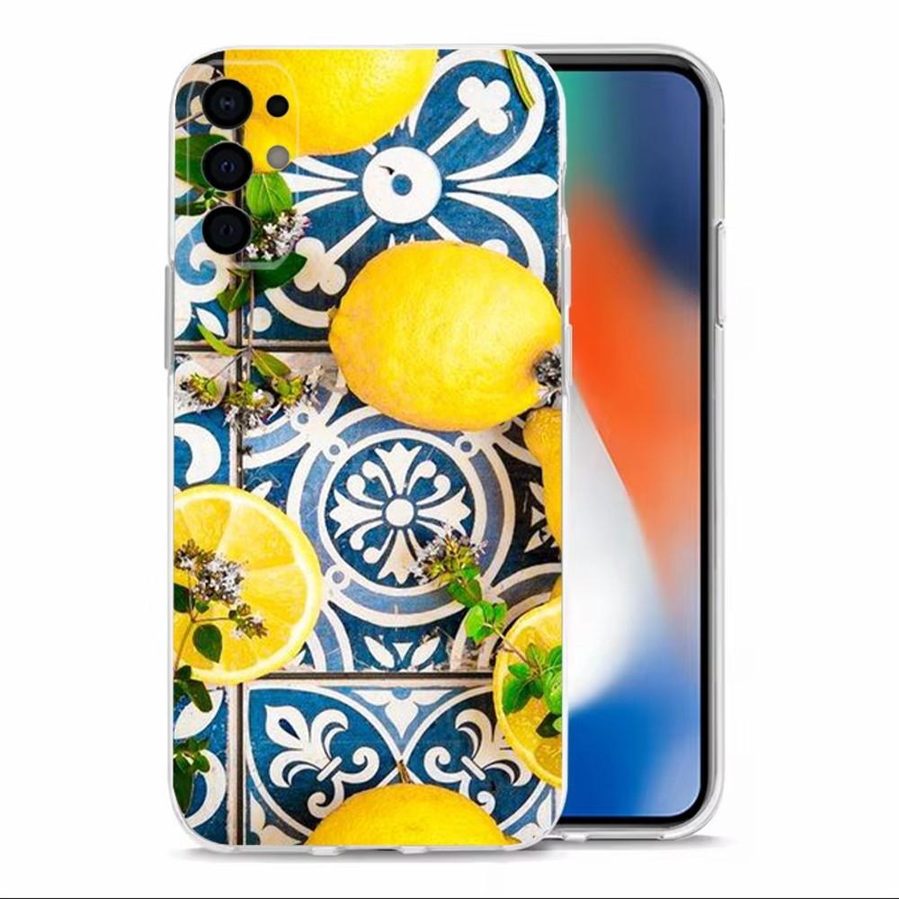 Fruit Mediterranean Lemon Phone Case  For Samsung S30,S23,S21,S22,S20 Ultra,S20 FE lite,S10,S9,S8PIus Transparent Shell