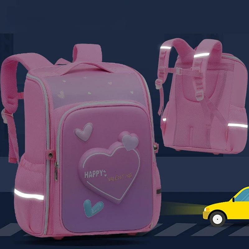 3D Cute Orthopedic School Bags For Girls Boys Cartoon Dinosaur Backpacks Kids Book Big Capacity Waterproof 1-6 Grade Schoolbag