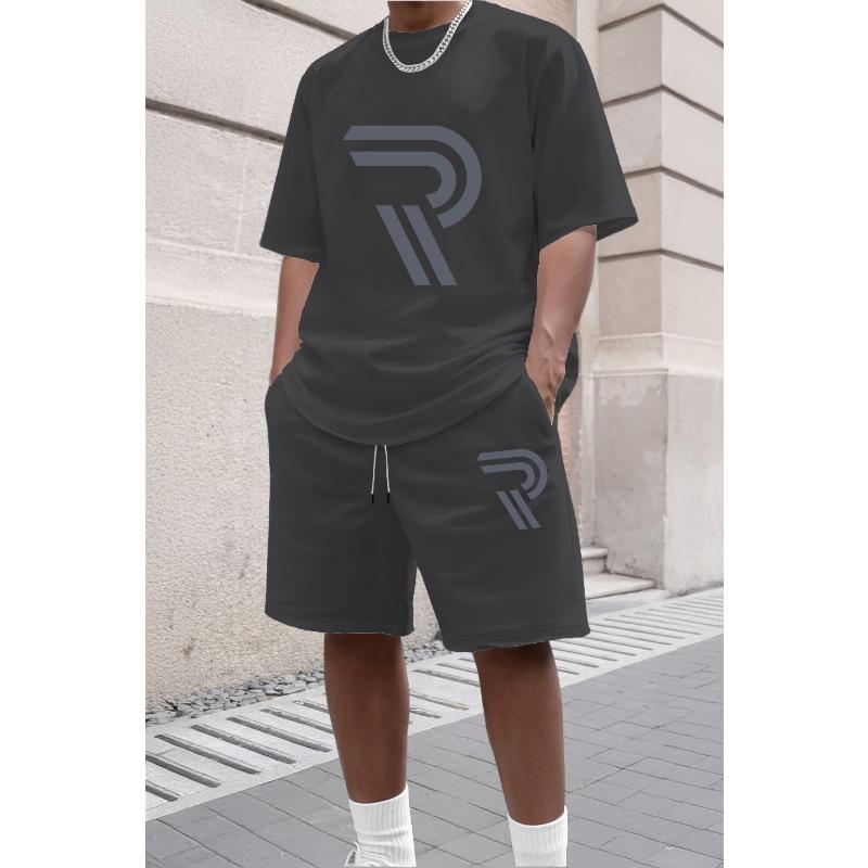 Men's Summer Short Sleeved T-shirt Set Fashion Two-piece Sportswear Casual Shorts Sportswear Men's Sportswear Set