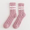 Women's Mid-Calf Coral Fleece Socks: Half-Sided Fleece, Cat Paw Design, Cute & Cozy for Autumn/Winter