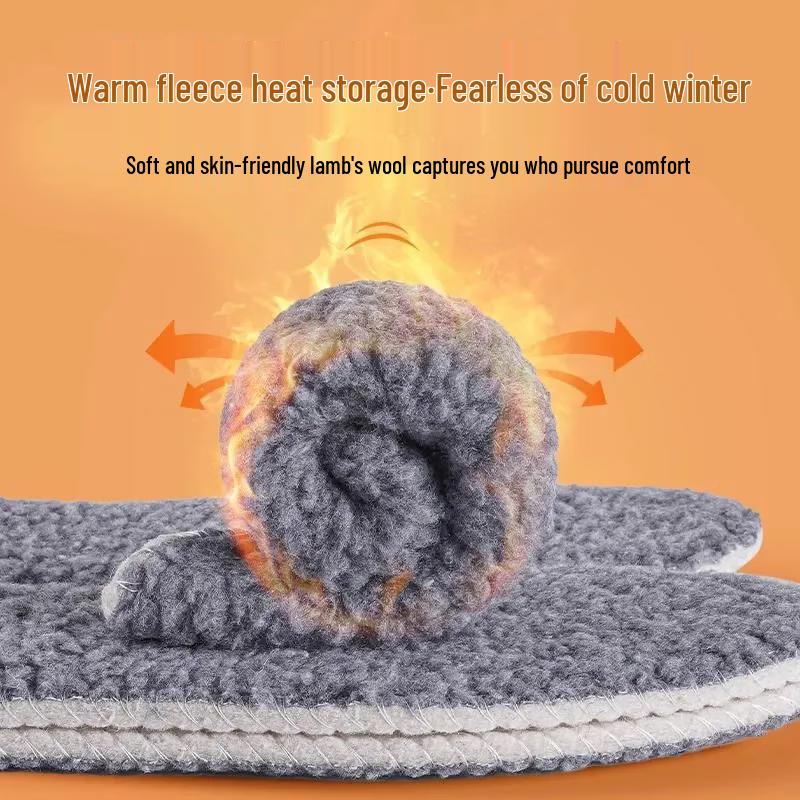 Lamb Wool Lined Thickened Thermal Insoles (5 Pairs)