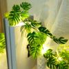 Monstera Leaves Umělá vinná réva String Lights Pohádková lampa do ložnice Obývací pokoj Party Dekorace