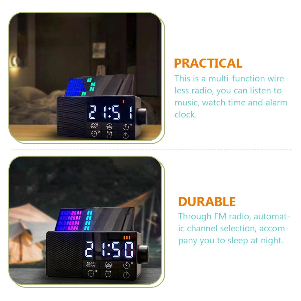 Radio Wireless Clock Digital Vintage Alarm Clocks for Bedrooms Decor Aesthetic Plastic Speaker