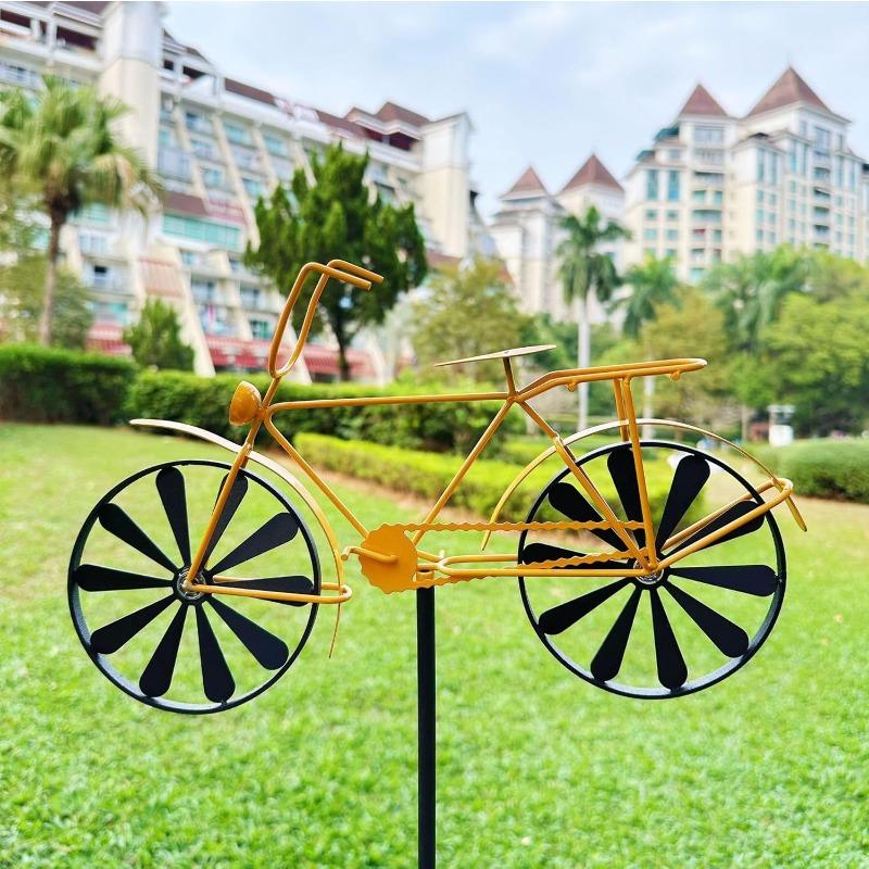 Fahrrad Gartendeko, Fahrrad Metall Windspiel, Vintage Outdoor Gartendeko, für Outdoor Rasen Eisenkunst Skulpturen Statuen Dekorationen