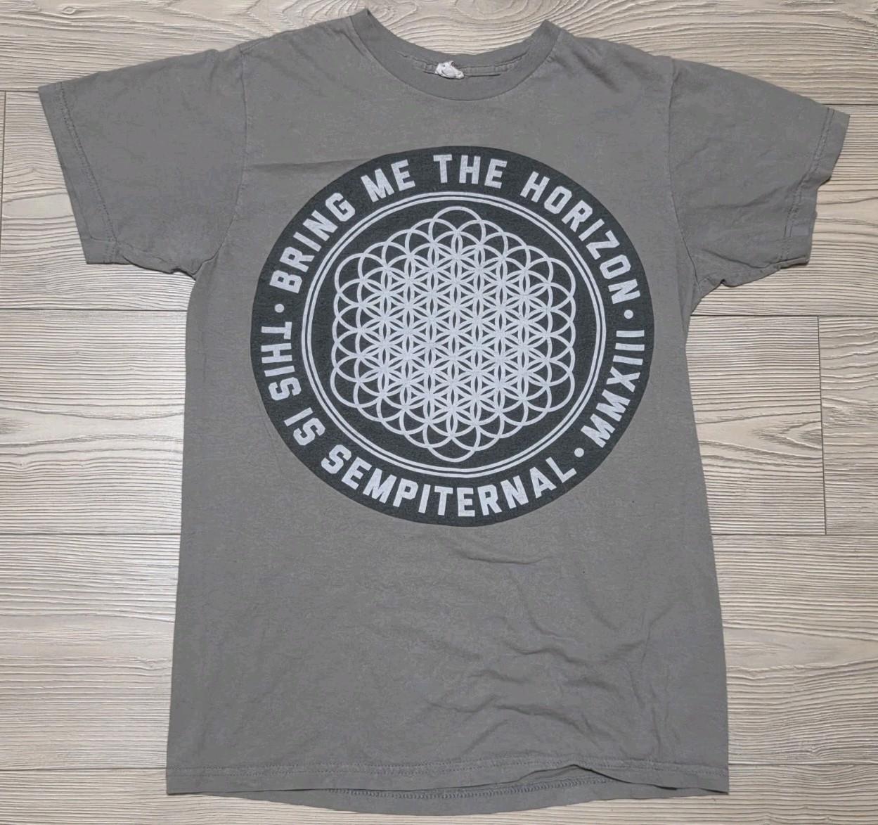 Bring Me The Horizon BMTH Sempiternal Graphic Gray Cotton Short Sleeve Unisex T-Shirt L