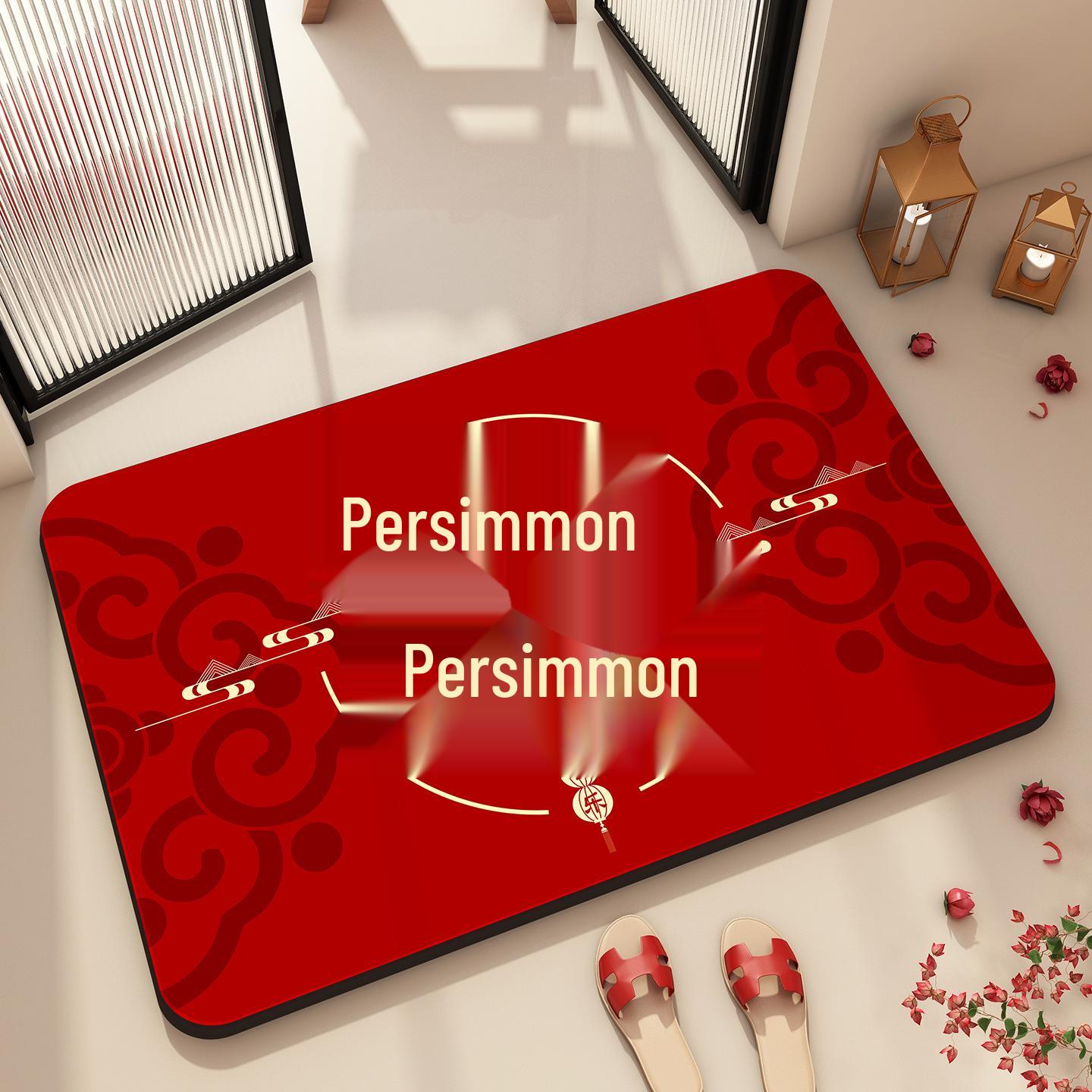 Festive Red Non-slip Diatom Mud Bathroom Floor Mat - Quick Dry, Water-Absorbent Carpet 40*60cm Diatom Mud