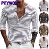 PEYWOW Men's Fashion Long Sleeve V-neck Autumn/Winter Casual Blouses & Shirts