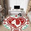 1pc Heart Dog Office Round Area Rug,  Mat Suitable For Office, Under Office Chairs Bedroom Living Room Home Decor, Room Deco