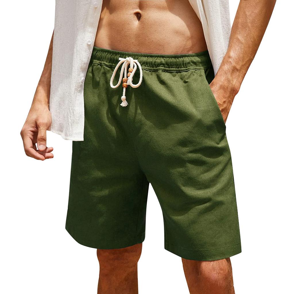 Men's Cotton Linen Casual Shorts Men's Fashionable Beach Shorts