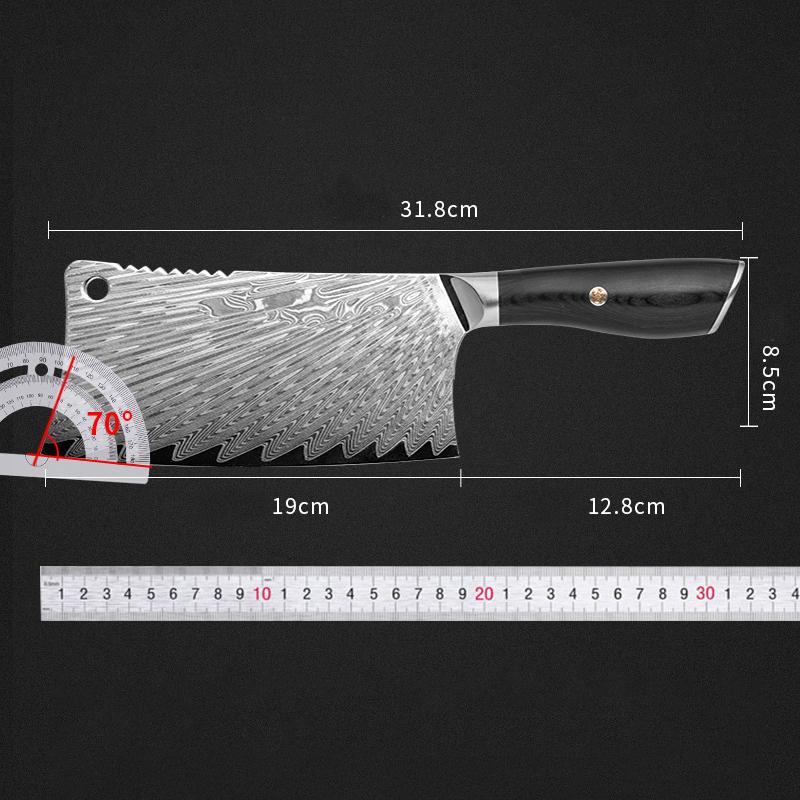 7.5 Inch Chopper Knife 67-layers Damascus Steel 10Cr15Mov Blade G10 Handle Slicing Cleaver Kitchen Knives Meat And Poultry Tools