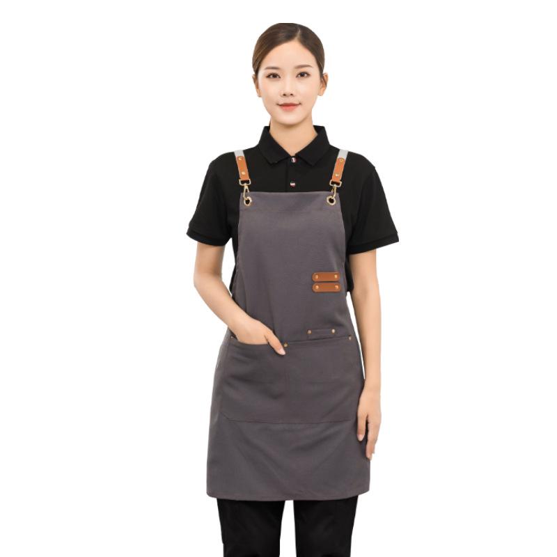 Waterproof Canvas Apron with Custom Logo Printing for Catering and Supermarket Use