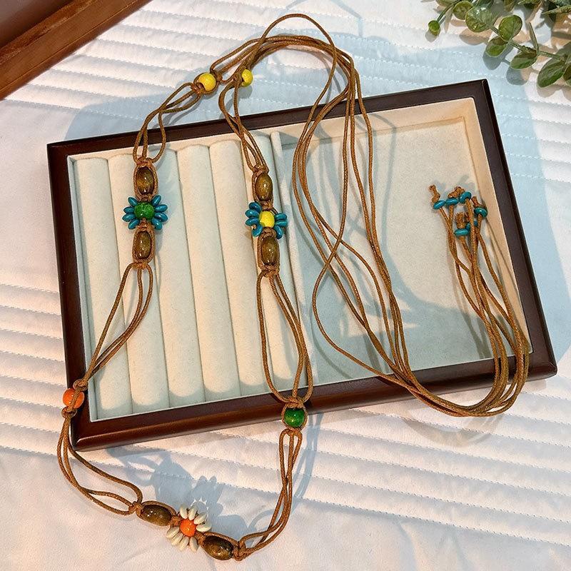 Bestselling waist cord: bohemian braided hemp rope waist chain - versatile belt for women s dresses