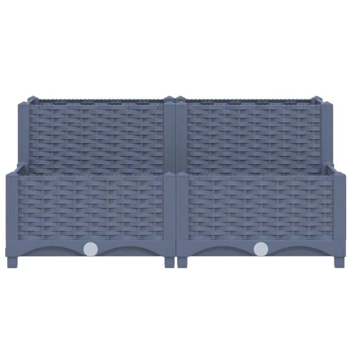 Lit surélevé - vidaXL - 80x80x38 cm - Polypropylène - Gris - Rectangulaire