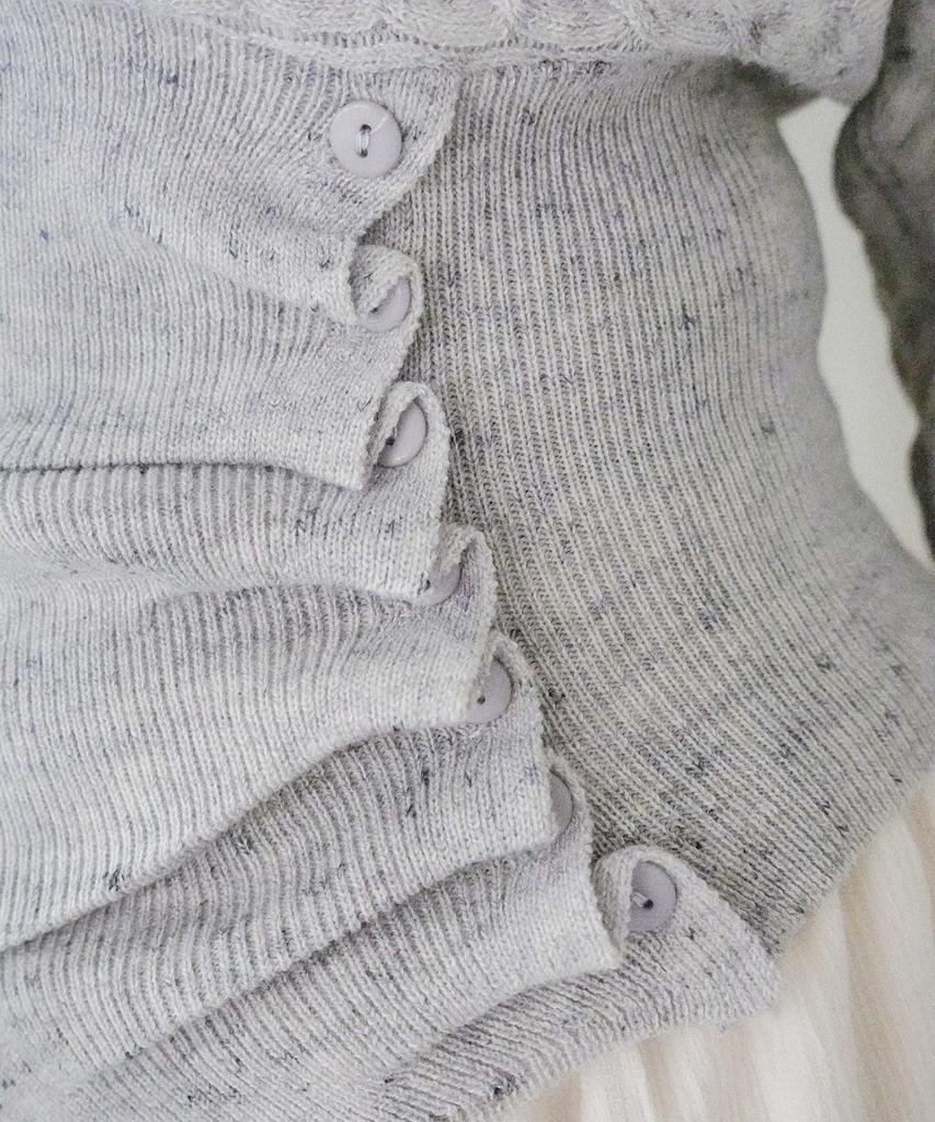 KOOLKITTEN Button Ruched Knit Top