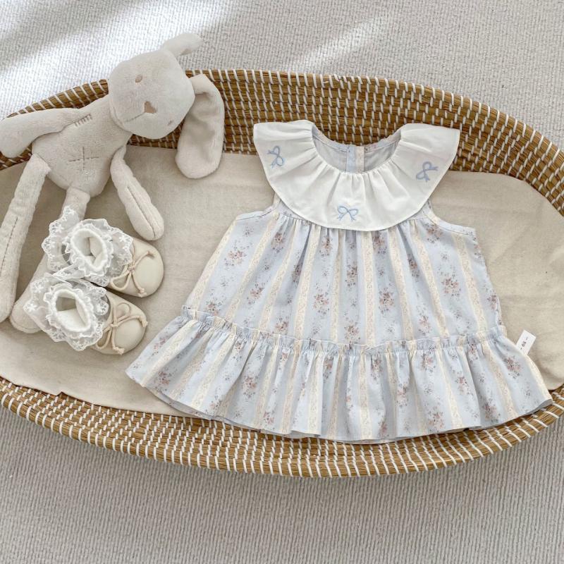 Baby Girls  Sweet Doll Collar Sleeveless Floral Princess Dress 110CM