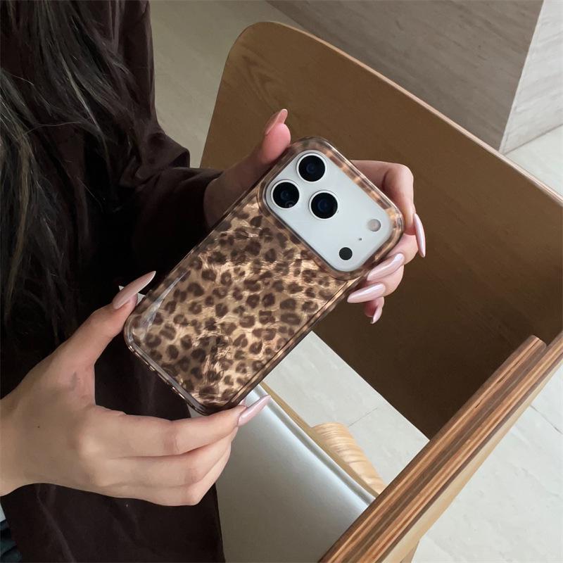 High-End Leopard Print iPhone Cases for 14-17 Pro Max Models (Autumn/Winter)