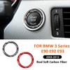 Carbon Fiber Car Engine Ignition Switch Button Ring Frame Interior Sticker For BMW 3 Series E90 E92 E93 E89 Z4 E89 M Sport