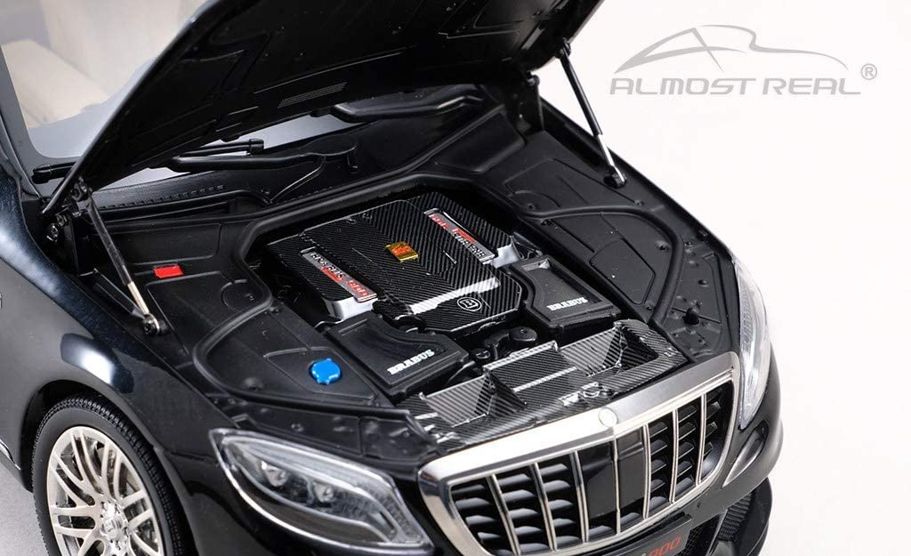 Almost Real Brabus 900 Obsidian Black Scale Complete Diecast Car 860102 Mercedes-Maybach S-Class - 1/18
