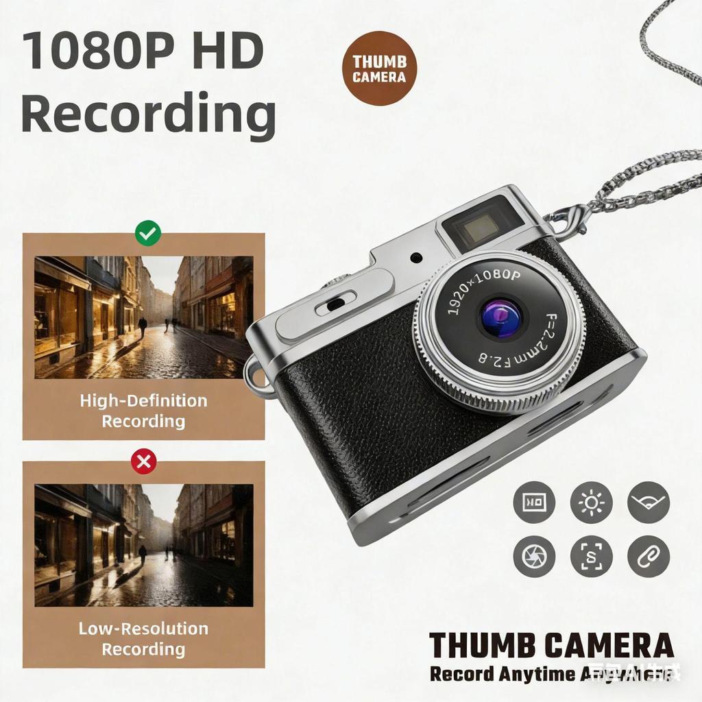 1080P HD Retro Mini Digitalkamera für Studenten - Foto-, Video- und Tonrekorder