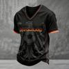 Men's Classic V Neck Short Sleeve T Shirt Featuring Football Graphic and Deutschland Print Suitable for Casual Wear and Sports Activities