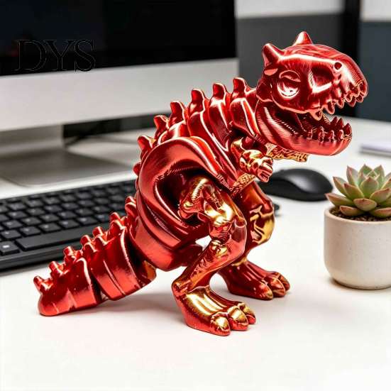 Dinosaur Skeleton Model 3D Printed Carnotaurus Ornament, Articulated for Creative Prehistoric Space Decor Home Office Desk Decoration, Dragon Figurine