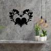 Romantic Floral Heart Metal Wall Art, Perfect for Bedroom Decor, Wedding Anniversary Housewarming Gift, Timeless Love Theme