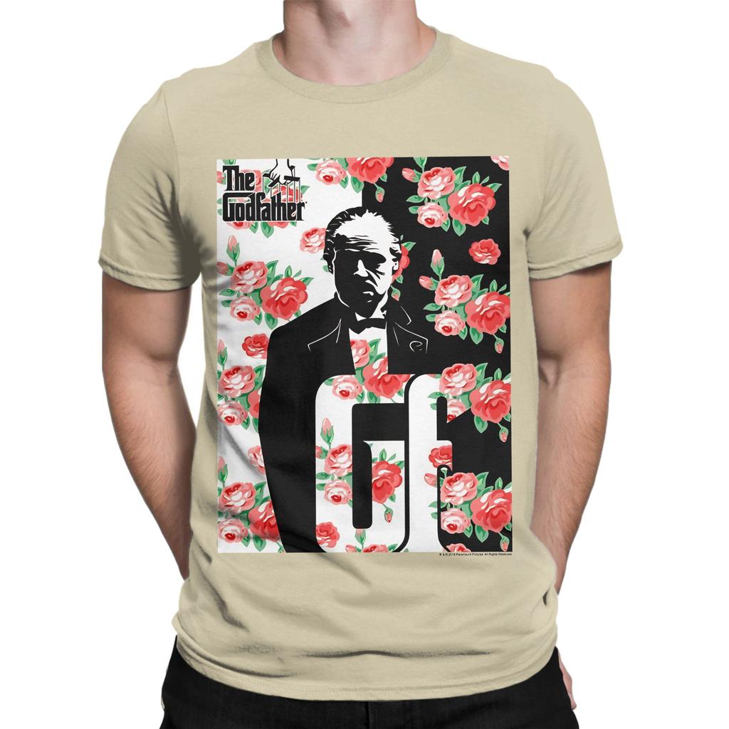 The Godfather Vito Corleone Floral Poster Graphic 100 Cotton TShirt The Godfather Tees Tops For Unisex