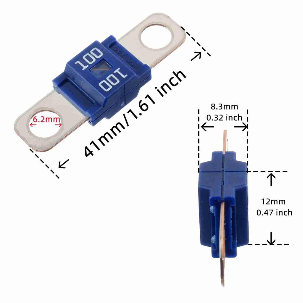 Mcbridenty/Midi Fuse 100A High Current Fuse Bolt-on Fuse 100 Amps