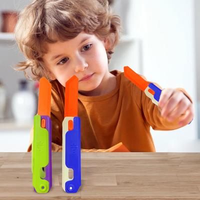 Candy Color Smooth Edged Large Carrot Cutter 3D Printing Fidget Toy Cutter Kids Adults Anxiety Stress Relief Toy Gift